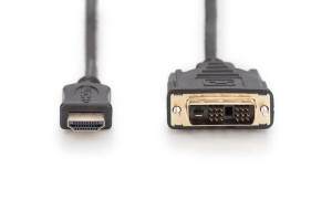 Kabel Assmann AK-330300-050-S (HDMI M - DVI-D M; 5m; kolor czarny)
