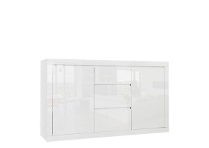 Komoda 155x90x40 SPARKLE cała w białym połysku