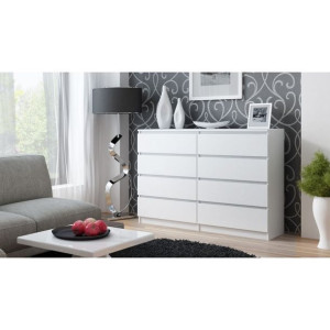 M8 Malwa Komoda 140cm 8 Szuflad Biały