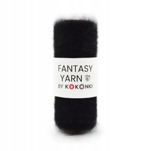 Nić fantazyjna FANTASY YARN KOKONKI mohair węgiel
