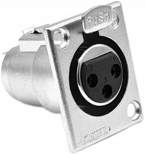 ZŁĄCZE XLR 3 PIN WTYK GNIAZDO Żeńskie prostokątne 25,5mm x 31,5mm M362