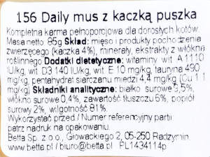 ALMO NATURE Daily Menu Mus z kaczką - puszka 85g
