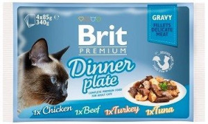 Brit Premium Cat Gravy Fillet Dinner Plate 4x85g