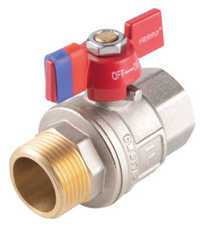 Zawór Kulowy Nakrętno-wkrętny Z Motylkiem, 3/4", F-power