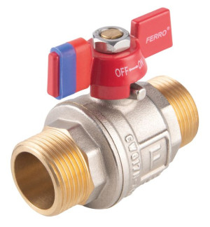 Zawór Kulowy Wkrętno-wkrętny Z Motylkiem, 3/4", F-power