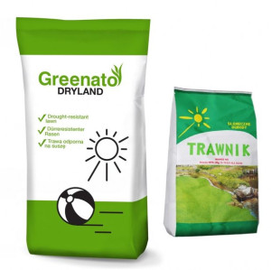 Trawa Odporna na Suszę Greenato Dryland 15kg + Nawóz do Trawy 2kg