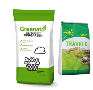 Trawa Greenato Berliner Uniwersalna 15kg + Nawóz do Trawy 2kg