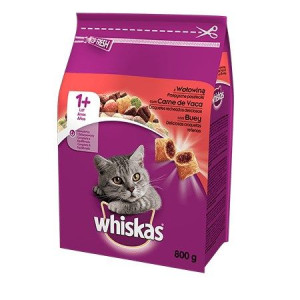 WHISKAS Wołowina 800g - sucha karma dla kota