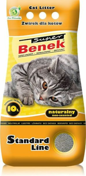 CERTECH Super Benek Standard Naturalny - żwirek dla kota zbrylający 10l
