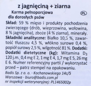 ANIMONDA Vom Feinsten Classic smak: jagnięcina z pełnym ziarnem 150g