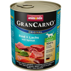 ANIMONDA Grancarno Adult smak: wołowina, łosoś i szpinak 800g