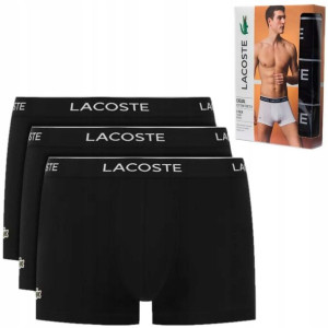 Bokserki męskie LACOSTE zestaw 3 szt czarne - XL