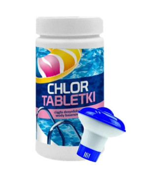 Chlor Long Tabs 1kg + Dozownik Pływający 22cm Gamix
