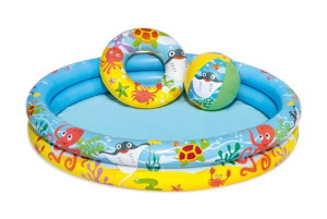 Dmuchany Basen 3w1 dla dzieci 122x20cm BESTWAY + Kółko do pływania