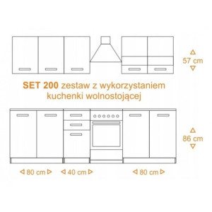 Kuchnia Set 2m Biały Mat/biały Połysk