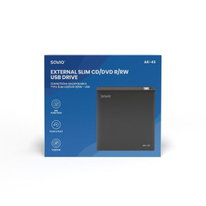 Savio Nagrywarka Zewnętrzna Typu Slim Cd/dvd R/rw – Usb 2.0 Ak-43