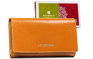 Skórzany portfel w orientacji poziomej z systemem RFID — Peterson