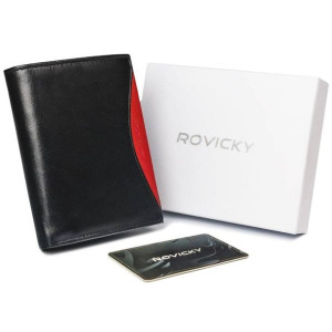 Duży, oryginalny portfel męski z naturalnej skóry licowej, RFID — Rovicky