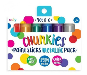 Farba w Kredce 6 szt., Metaliczne Kolory, Chunkies Paint Sticks