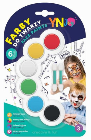 Farby do malowania twarzy 6szt INTERDRUK na blistrze