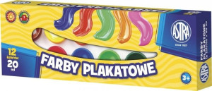 Farby plakatowe 12kol 20ml ASTRA