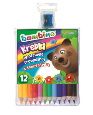 Kredki 12kol Bambino drewno+temp p8  MAJEWSKI