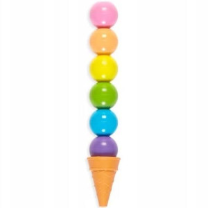 Kredki Przekładane z Gumką, Tęczowe Lody - tuba 36 szt.