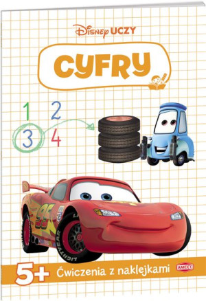 Książka Disney uczy. Auta Ćwiczenia z naklejkami. Cyfry AMEET