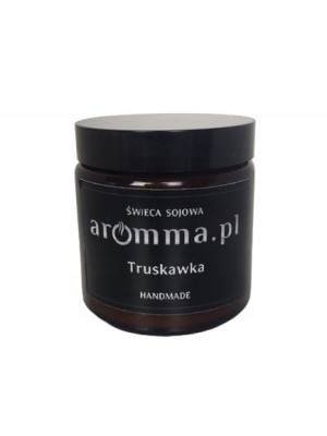 AROMMA - Świeca sojowa 100% naturalna TRUSKAWKA 120 ml - SŁODKI ZAPACH!
