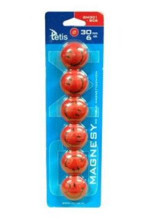 Magnesy do tablic 30mm/6 czerwony uśmiech. TETIS