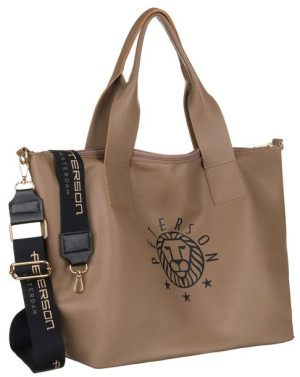 Trapezowy hobo bag z szerokim logowanym paskiem — Peterson