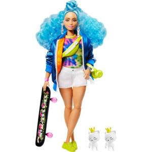 Mattel Barbie Extra Moda Niebieskie wlosy