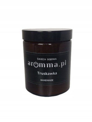 AROMMA - Świeca sojowa 100% naturalna TRUSKAWKA 180 ml - SŁODKI ZAPACH!