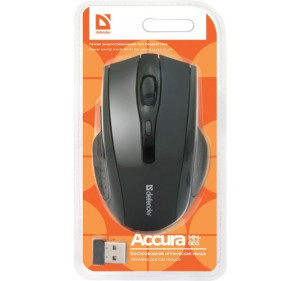 Defender Mysz Bezprzewodowa Accura Mm-665 Rf Czarna 1600dpi 6p 52665