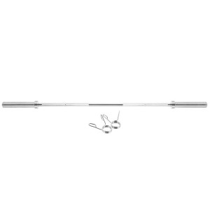 Gryf prosty olimpijski 14kg/1800mm + zaciski sprężynowe HMS GOP180