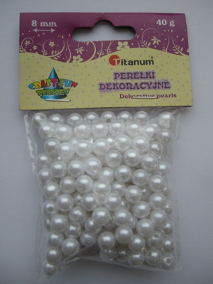 Perełki Białe 8mm 40g X108