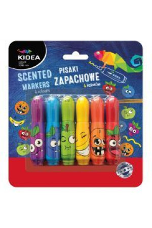 Pisaki zapachowe 6 kolorów blister KIDEA