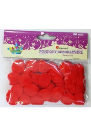 Pompony 25mm A`30 Czerwone 012