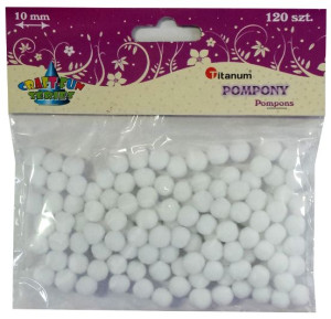 Pompony Poliest.a`120 Biał 126