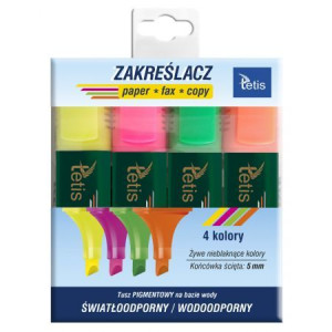 Tetis Zakreślacze 4 kolory