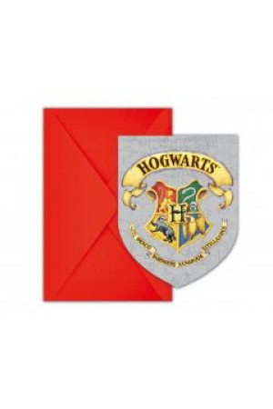 Zaproszenia z kopertą "Harry Potter Hogwarts Houses", 6 szt.