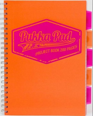 Zeszyt A5 kratka Pukka Project Book neon pomarańczowy