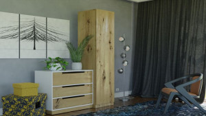 Szafa Garderoba Drzwi Półki Sd-50 Dąb Artisan