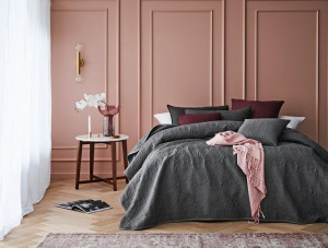 Narzuta na łóżko LEILA ciemny szary 220X240