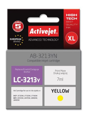Tusz Activejet AB-3213YN (zamiennik Brother LC3213Y; Supreme; 7 ml; żółty)