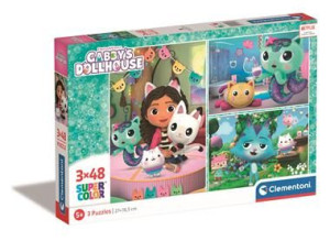 Puzzle koci domek Gaby 3x48 elementów