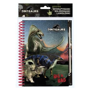 Wydrapywanki kolorowanka naklejki dinozaury Kidea