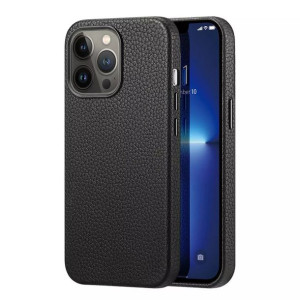 Dux Ducis Roma skórzane etui do iPhone 13 Pro elegancki pokrowiec czarny