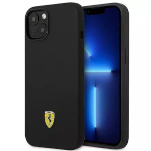 Eti na telefon Ferrari do Apple iPhone 14  czarny hardcase Silicone Metal