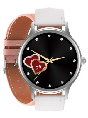 Smartwatch Damski Pacific 18-7 - Dwa Paski: Biały / Różowy (Sy015G)